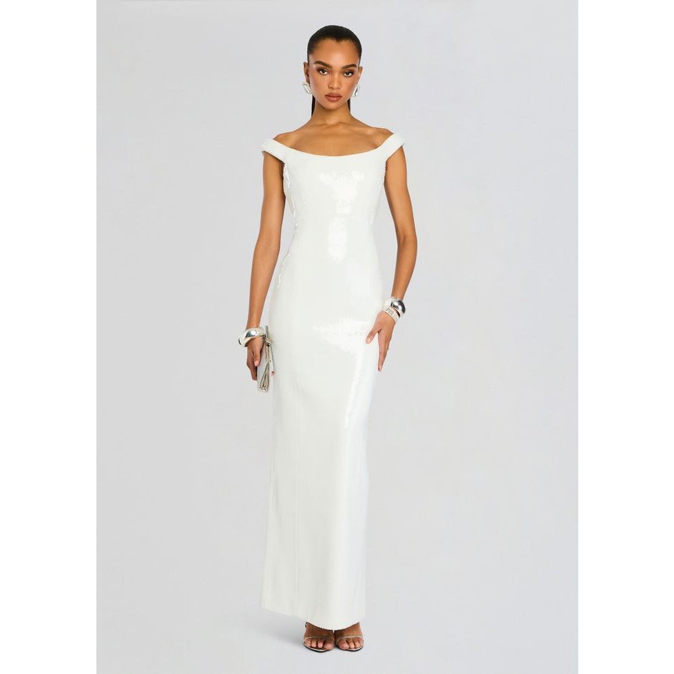 Retrofte Jazmina Sequin Dress In White Size Small $898